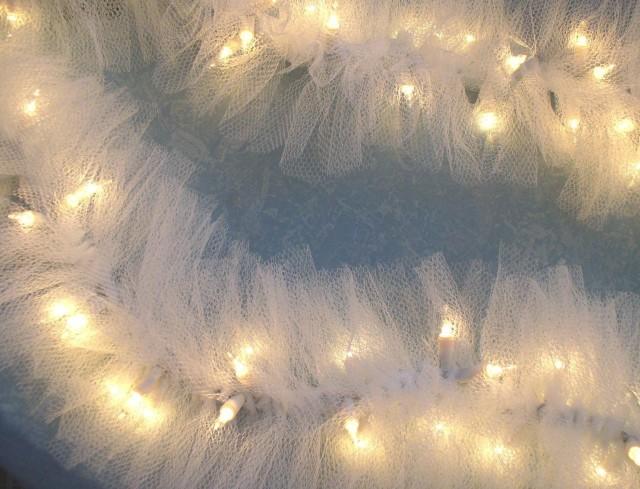 Beautiful Lighted Swag Garland White TULLE On STRING LIGHTS Wedding Or Home #2466756 - Weddbook