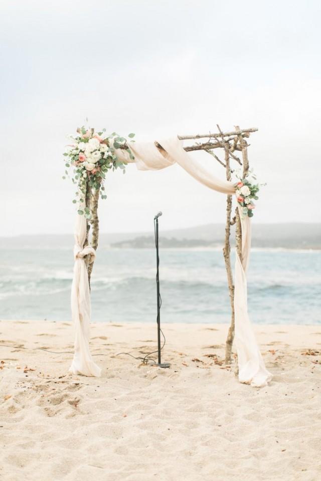 wedding photo - Pink Pastel Beach Wedding In Carmel