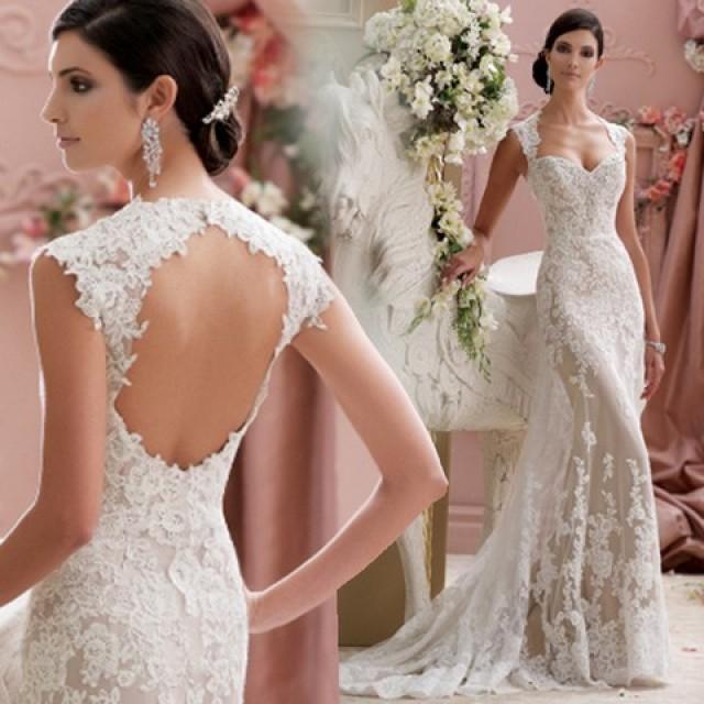 wedding photo - 2016 Ball Gowns Elegant Long Lace Wedding Dress - 2015 Homedesignram