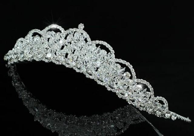wedding photo - Bridal Wedding Sparkling Tiara with Swarovski Crystal