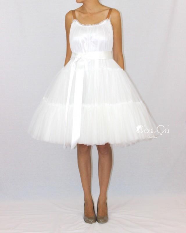 wedding photo - Alexa Cream White Tiered Tulle Dress - C'est Ça New York