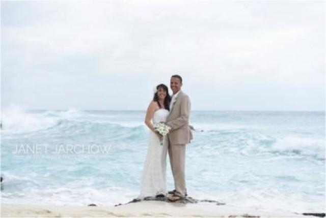 wedding photo - Sabrina and Scott's Cruise Ship Wedding Ceremony on the Beach of Smiths Cove