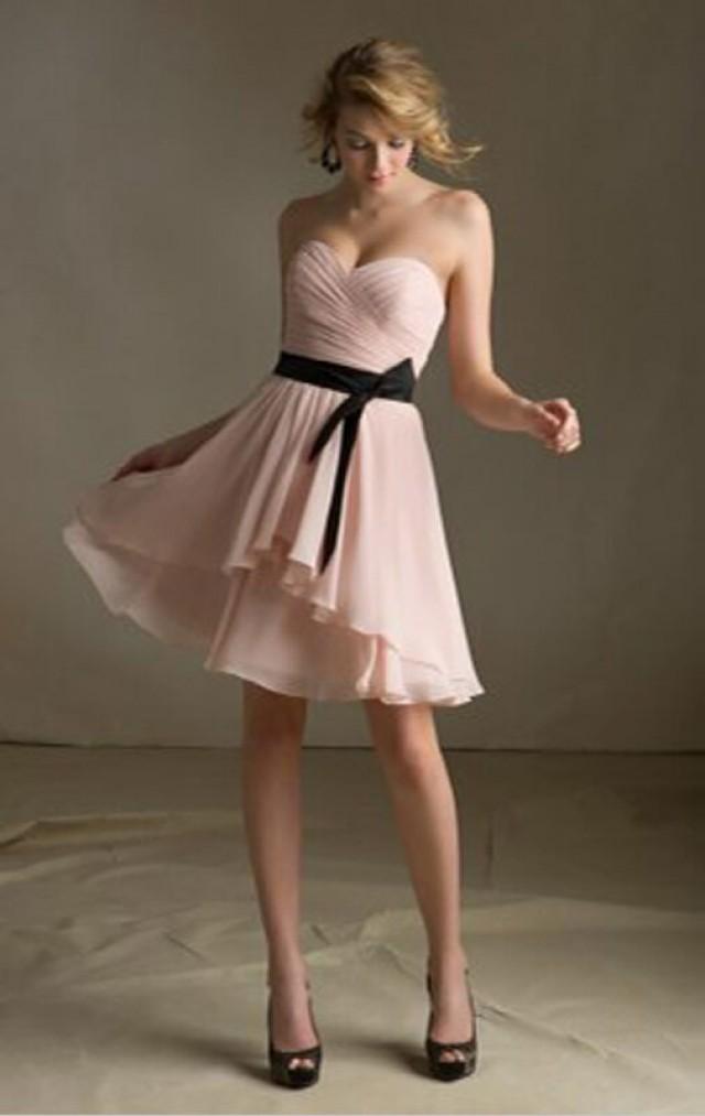 wedding photo - A-line Sweetheart Sleeveless Chiffon Cocktail Dresses With Sashes/Ribbons Online Sale at GBP79.99