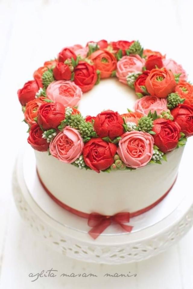 Cake Korean Flower Buttercream 2477109 Weddbook