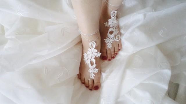 wedding photo - Wedding Sandals, Wedding Shoes, Beach Shoes, Sandals, Bridesmaids Shoes, Ivory bridesmaid shoes, dance shoes, bridal shoes, barefoot sandles