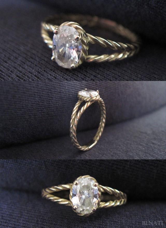 wedding photo - Diamond Twisted Rope Engagement ring, Oval Diamond Engagement ring, Solid 14k Gold, Engagement Ring, Oval Natural Diamond Ring, Rope Ring