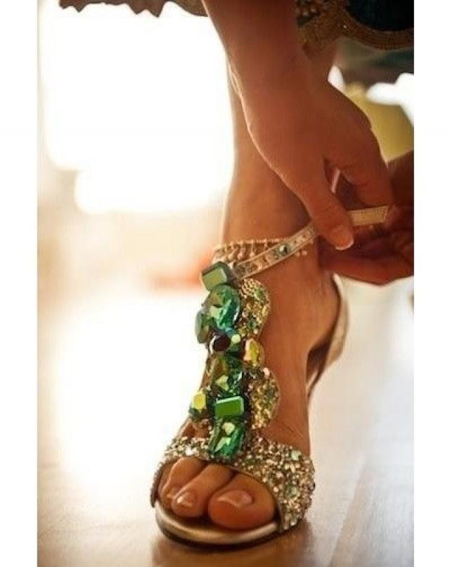 wedding photo - Inspiration For Your Emerald Wedding Shoes