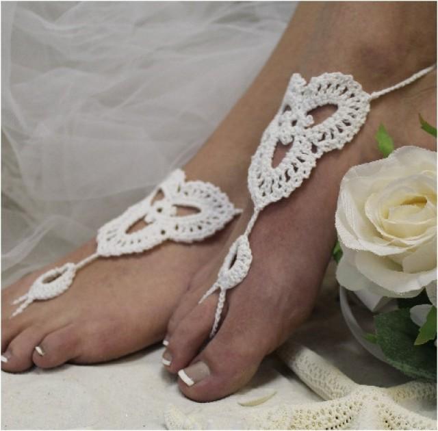 wedding photo - crochet barefoot sandals 