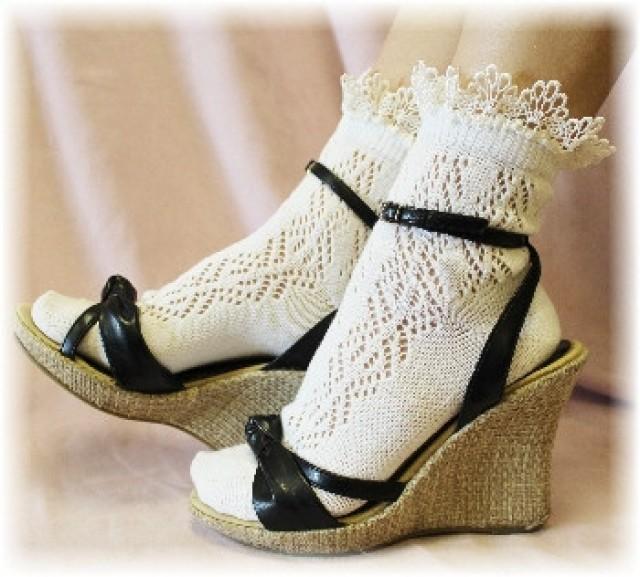 wedding photo - lacy socks for wedding