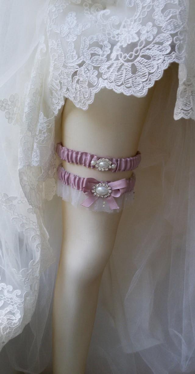 wedding photo - Wedding garters, Wedding leg garter, Wedding Leg Belt, Rustic Wedding Garter Set, Bridal Garter , İvory tulle, Ribbon Garters, Wedding