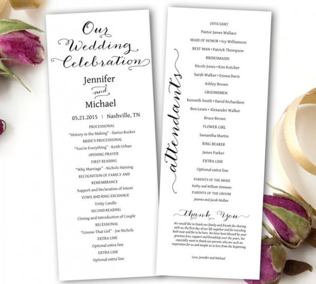 Free Printable Wedding Program Templates Word