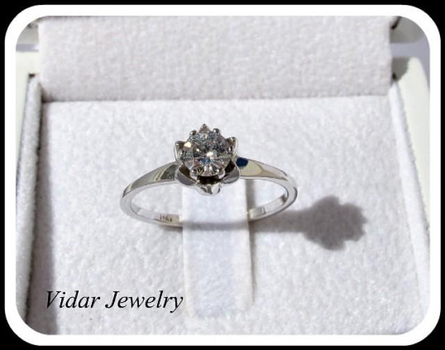 wedding photo - Flower Rose Diamond Engagement Ring
