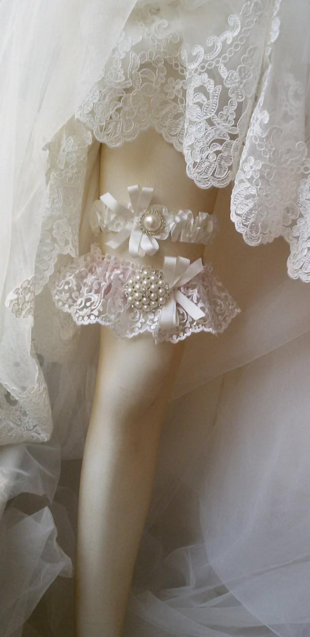 wedding photo - Wedding garter,Wedding leg garter ,Garter, Bridal Garter,İvory Lace Garter, Bridal Accessory,Wedding lengerie garter