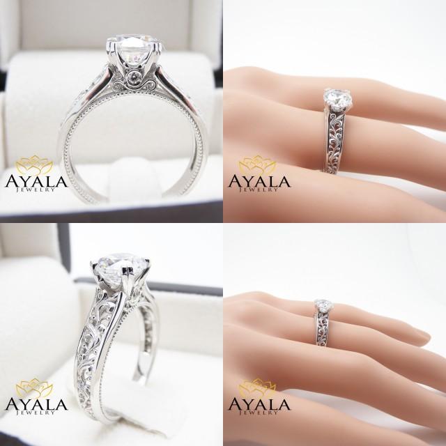wedding photo - Diamond Engagement Ring in 14K White Gold