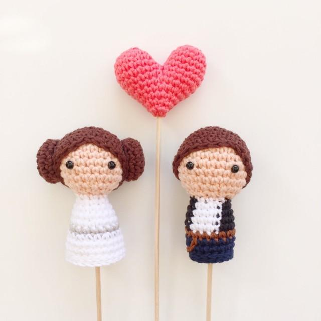 Han And Leia Crochet Cake Toppers Etsy Han And Leia Crochet Cake Toppers Etsy