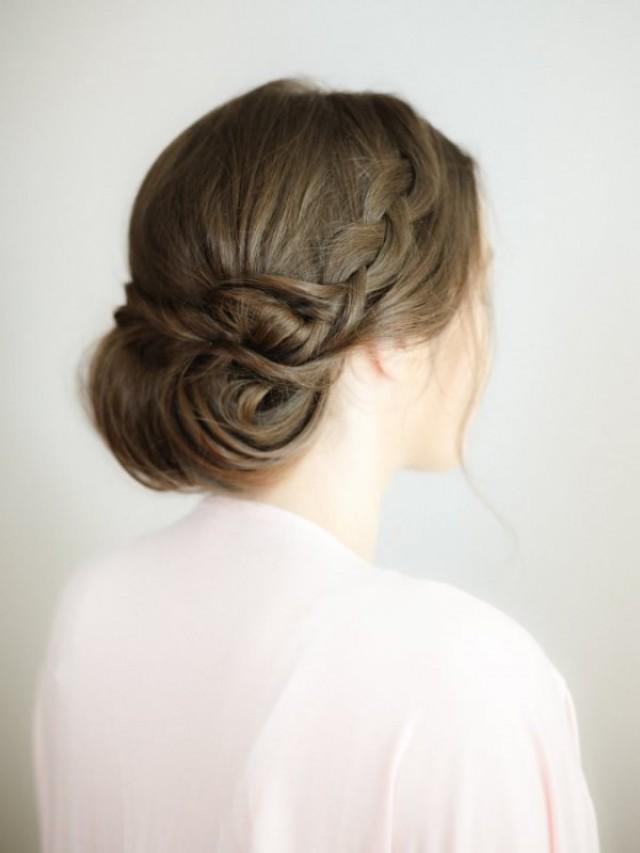 wedding photo - Beautiful DIY Braided Chignon Hairstyle