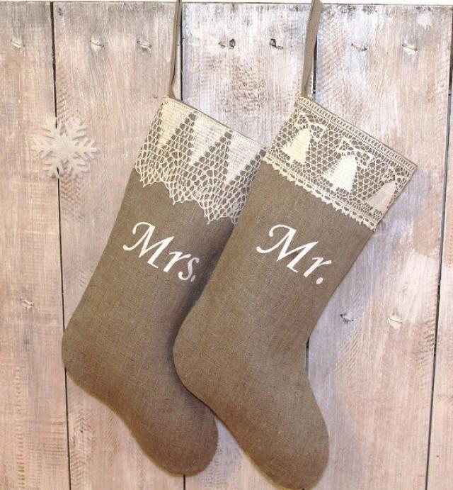 Personalized Handmade Christmas stockings Mr and Mrs Christmas stocking Custom stocking Scandinavian Christmas stocki