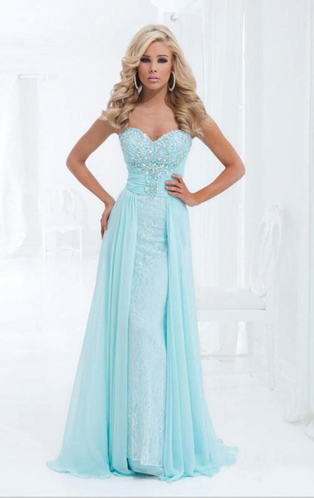 wedding photo - A-line Sweetheart Sleeveless Chiffon Prom Dresses With Lace Online Sale at GBP99.99