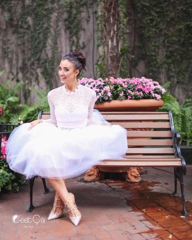 wedding photo - Clarisa Snow White Tulle Skirt - Regular Midi