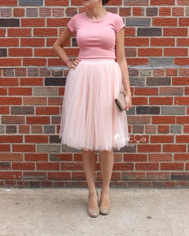 wedding photo - Claire Metallic Blush Pink Tulle Skirt - C'est Ça New York