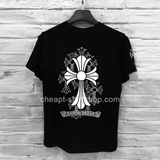wedding photo - 2016 Short Sleeves Chrome Hearts Black T-Shirt with Leather Cross [Chrome Hearts T-shirt] - $138.00 : T shirt 
