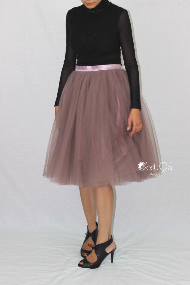 wedding photo - Colette Purple Gray Tulle Skirt - Length 26" - C'est Ça New York