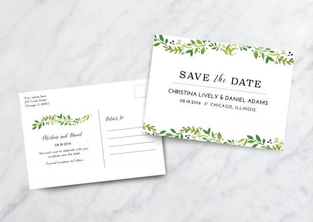 Save The Date Card Postcard Floral Save The Date Postcard