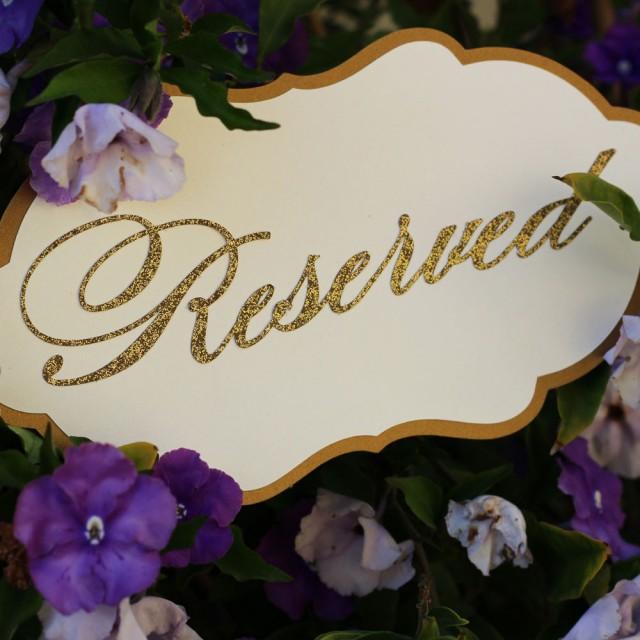 wedding photo - Glitter Reserved Wedding Sign