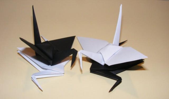 wedding photo - Origami wedding crane, paper origami crane, origami crane, set of 1000 black-white crane, decoration crane, wedding decoration