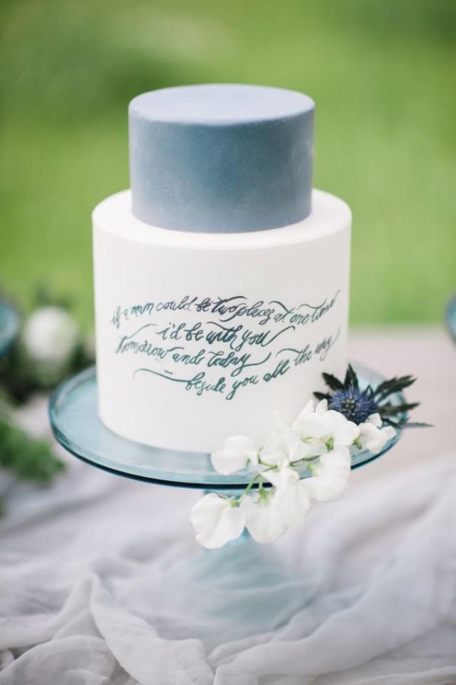 Eadible Calligraphy On Wedding Cake