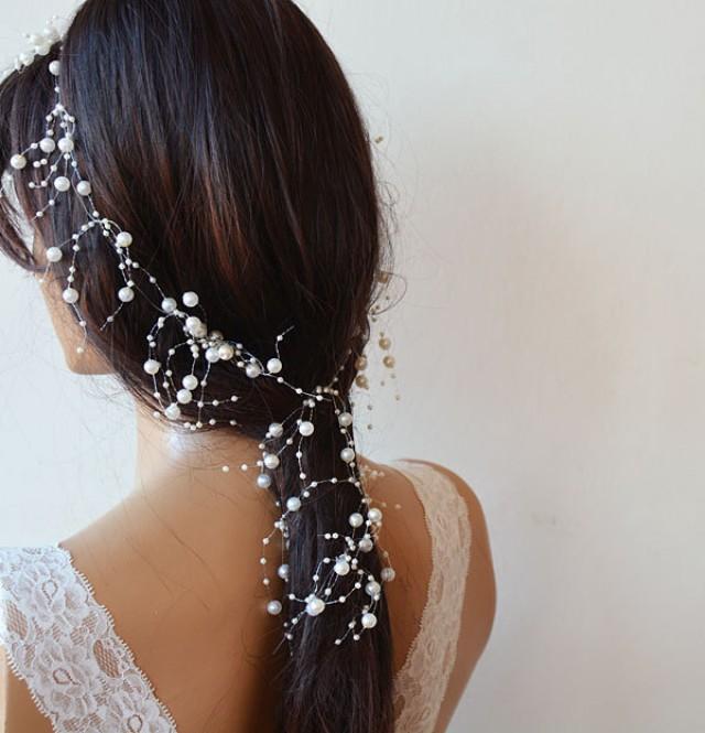 wedding photo - Pearl  headband, Wedding Pearl  headband, Bridal Hair Accessories, Wedding Hair Accessories