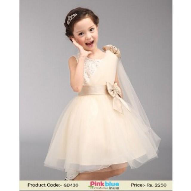 wedding photo - Beige Formal Dress for Baby Girl