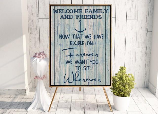 wedding photo - SALE Printable wedding sign sandy toes salty kisses leave your wishes for the mr mrs, wishes for the groom bride, nautical sign, beach, navy