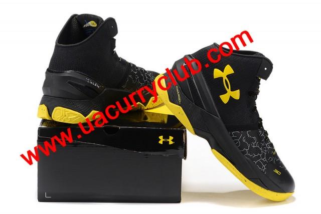 wedding photo - 2016 Under Armour Curry Two Black Yellow Championship Shoes
