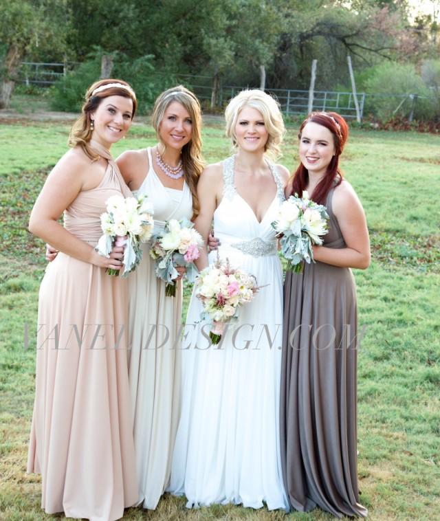Bridesmaid Dress - INFINITY Bridesmaids Dress -Taupe color-CONVERTIBLE Bridesmaids Dress,One Dress Endless Styles- 50 COLORS- ivory