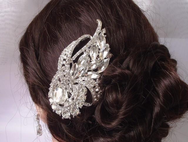 wedding photo - Crystal bridal hair comb, wedding hair comb, hair accessories, side tiara