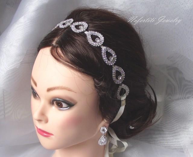 wedding photo - Bridal hairband, rhineston head band, crystal hair band