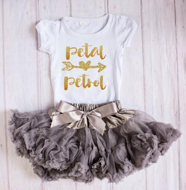 Flower Girl Rehearal Outfit...Petal Patrol...Flower Girl Outfit / Rehearal Outfit / Flower Girl Gift, Flower Girl Top, Flower Girl top,