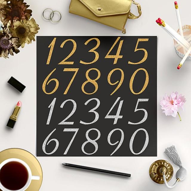 wedding photo - BUY5FOR8 Gold And Silver Numbers Clipart, Sparkle Numbers, Glitter Clip Art, Printable Numbers, Instant Download