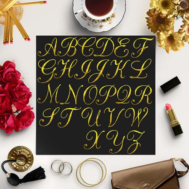 wedding photo - BUY5FOR8 Gold Foil Alphabet Clipart, Gold Letters Clip Art, Golden Digital, Gold Foil Calligraphy, Golden Clip Art, Elegant Font