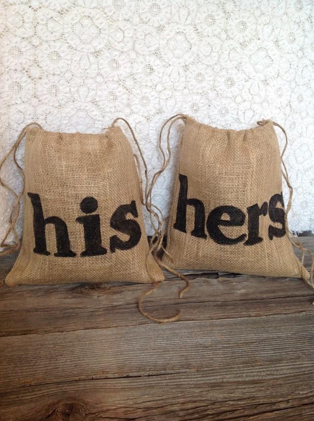 His And Hers Dollar Dance Bags, Gift For Couple, Burlap Wedding ...