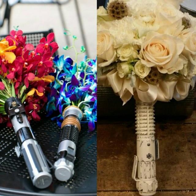 wedding photo - Star wars Disney Wedding Lightsaber Boquet Flower holder