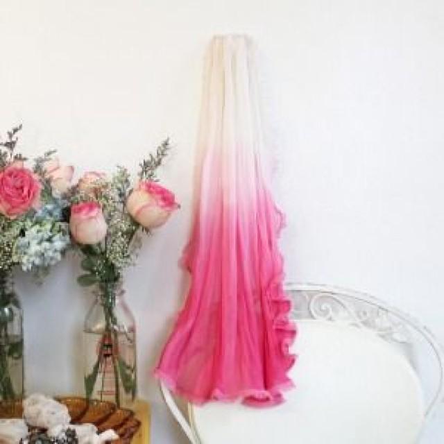 Pink Ombre Wedding Veil