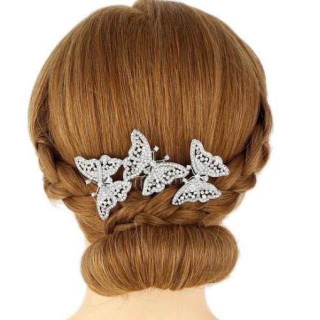 wedding photo - Butterfly Bridal Hair Comb
