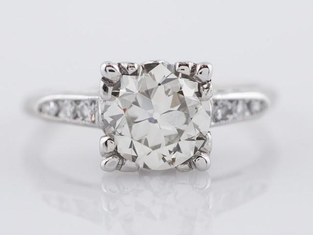 Antique Engagement Ring Art Deco 1.26ct Old European Cut Diamond in Platinum