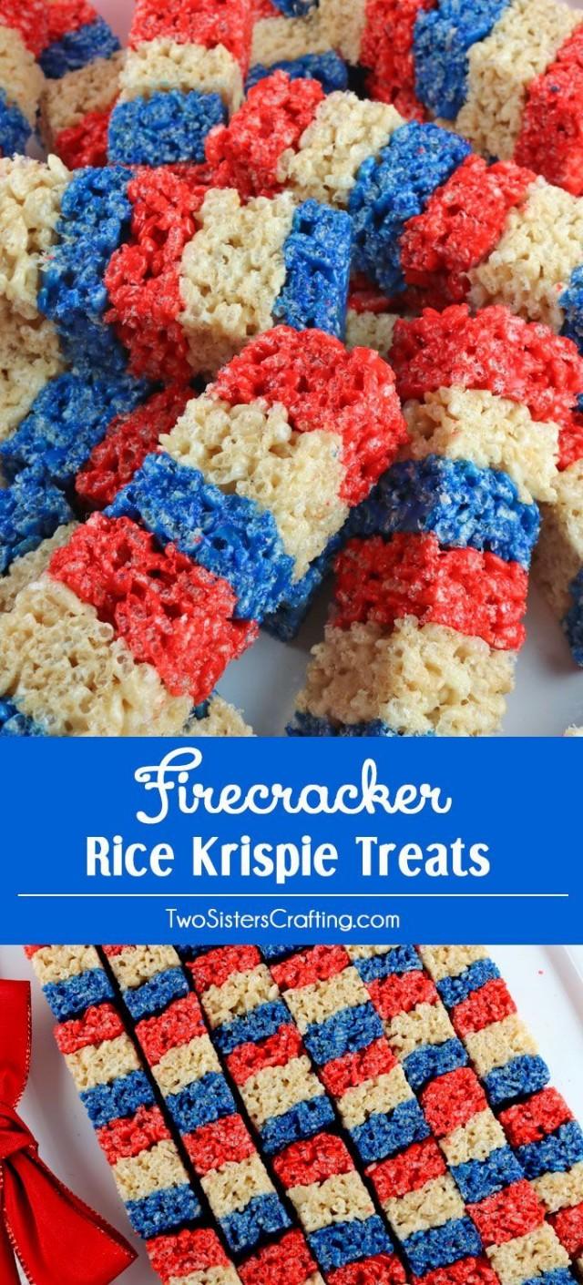 Firecracker Rice Krispie Treats