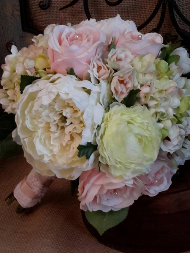 wedding photo - Wedding bouquet,Peony Bouquet, Bride's Bouquet,Rose, Pink Bouquet, Blush Bouquet,