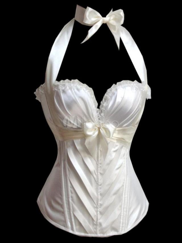 Top Selling Halter Shaping Overbust Corset With Bow Decor