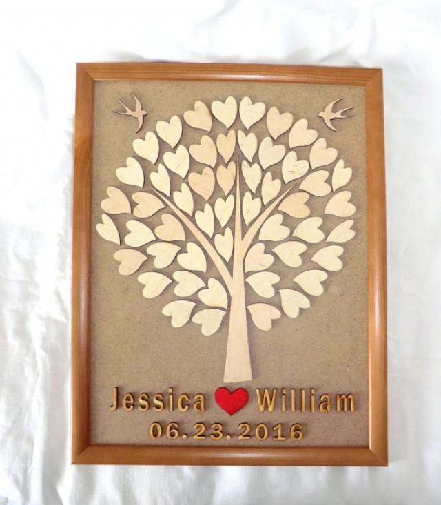 wedding photo - 3D Wedding Guest Book Alternative Personalised Wooden Guest Book Custom Wedding Guestbook Rustic Tree Wedding Guest Book