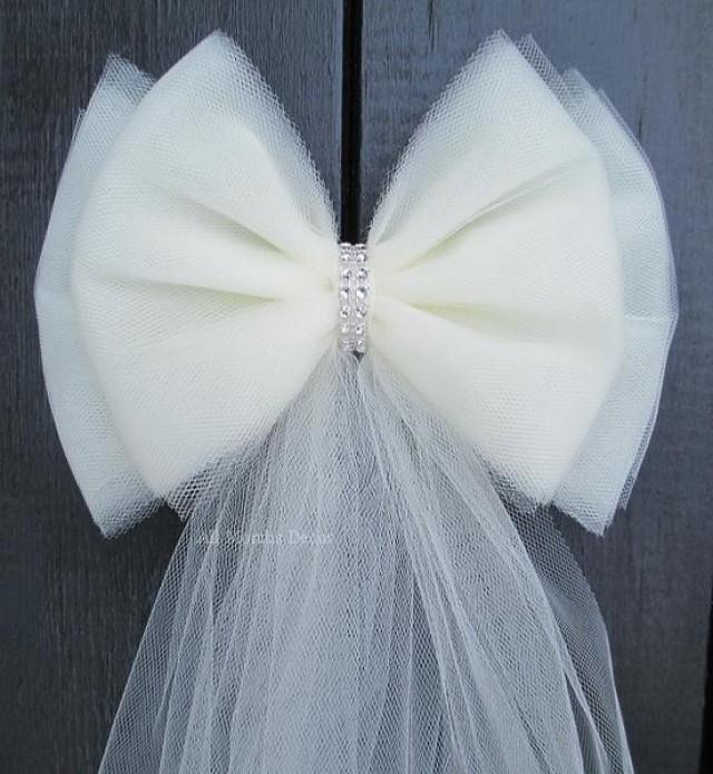 wedding photo - Small Tulle Bling Bow